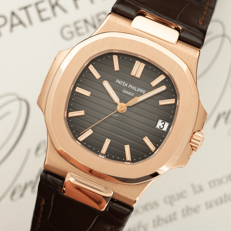 Patek Philippe,Nautilus 40mm,40mm,Rose Gold,Coffee,Automatic,Day,45hours,Rúben Dias,5711R,5711R-001