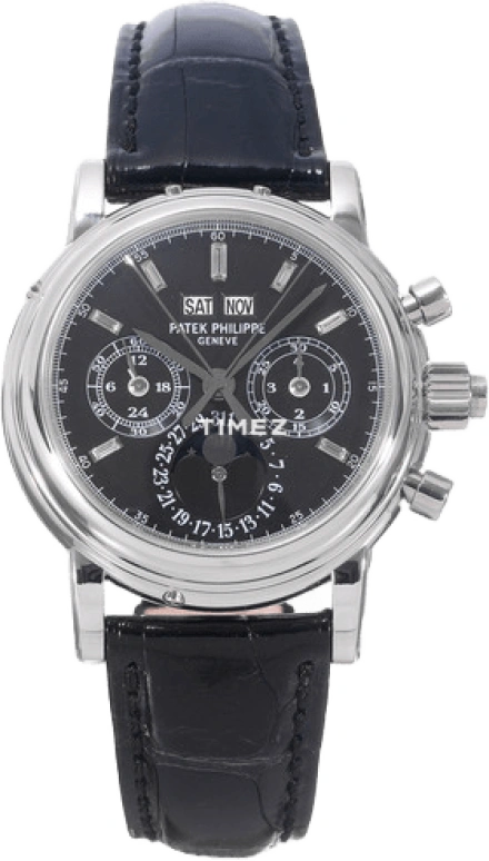Patek Philippe,Grand Complications 37.60mm,37.60mm,Platinum,Black,Handwound,60hours,In-house Caliber,5004P,5004P-032