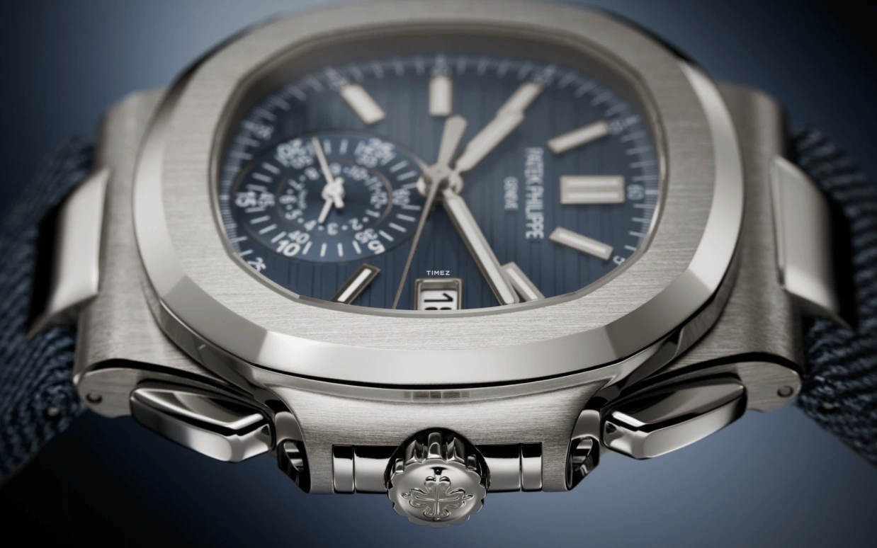 Patek Philippe,Nautilus 40.50mm,40.50mm,White Gold,Blue,Grey,Automatic,Chronograph,Day,Flyback,Khaled Mohamed Khaled,Oleksandr Usyk,Lionel Messi,DJ Khaled,La Pulga,GOAT,5980,5980/60G-001
