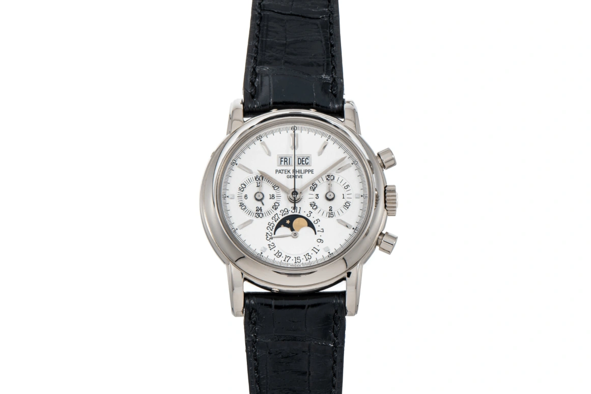 Patek Philippe,Grand Complications 36mm,36mm,White Gold,Silver,Handwound,Chronograph,Moonphase,Perpetual Calendar,Leap Year,60hours,In-house Caliber,3970EG,3970EG-023