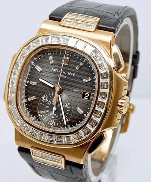 Patek Philippe,Nautilus 40mm,40mm,Rose Gold,Black,Automatic,Chronograph,Day,5980,5980/10R-010