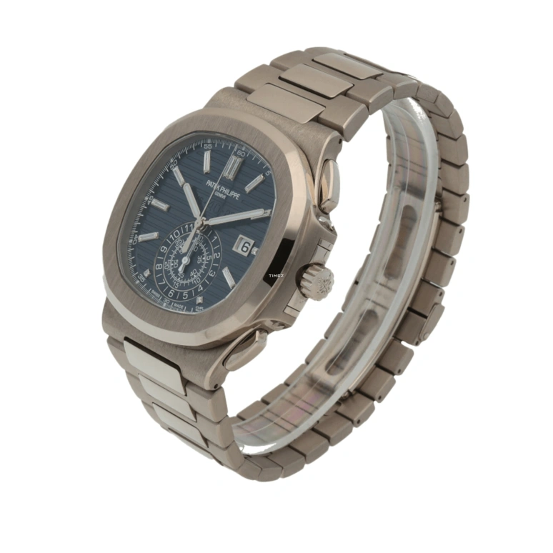 Patek Philippe,Nautilus 44mm,44mm,White Gold,Blue,Automatic,Chronograph,Day,Flyback,5976,5976/1G-001