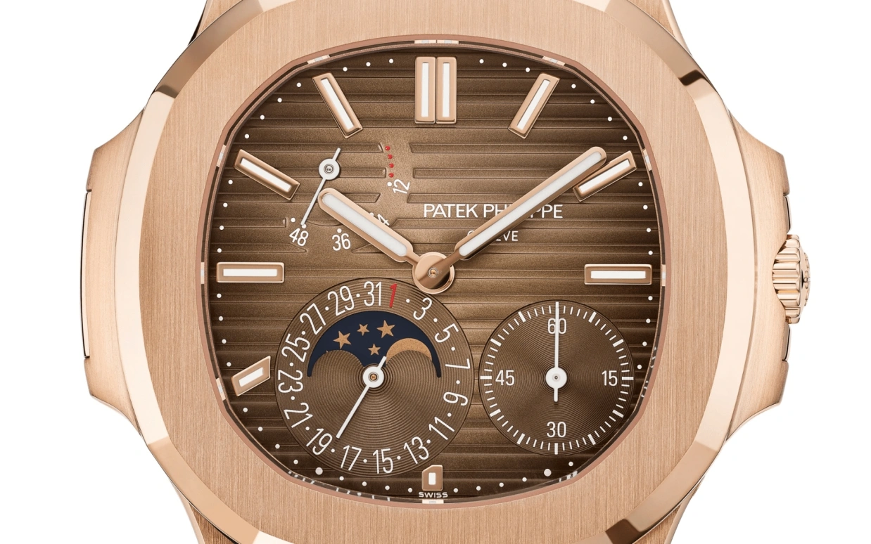 Patek Philippe,Nautilus 40mm,40mm,Rose Gold,Coffee,Gradient,Brown,Automatic,Moonphase,Day,Power Reserve Indicator,Odell Cornelious Beckham,Odell Beckham Jr.,Jack Grealish,Sfera Ebbasta,Lionel Messi,LeBron James,Ben Simmons,La Pulga,GOAT,OBJ,5712,5712/1R-001