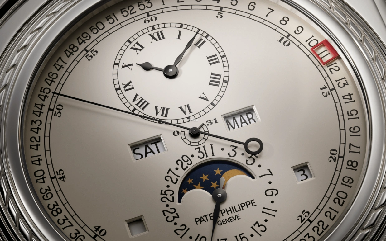 Patek Philippe,Grand Complications 164.60x125mm,164.60x125mm,Silver,Silver White,Handwound,Moonphase,Perpetual Calendar,Leap Year,Month,744hours,In-house Caliber,27000M,27000M-001