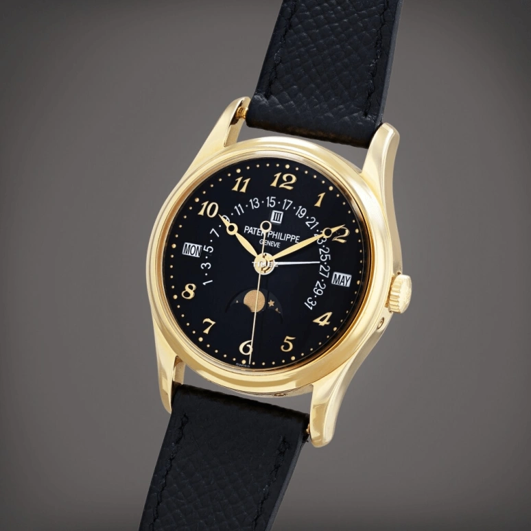 Patek Philippe,Grand Complications 37.20mm,37.20mm,Yellow Gold,Black,Automatic,Moonphase,Perpetual Calendar,Leap Year,Month,48hours,In-house Caliber,5050J,5050J-024