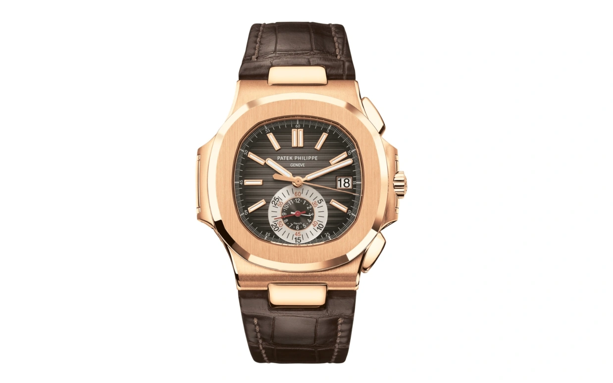 Patek Philippe,Nautilus 40.50mm,40.50mm,Rose Gold,Brown,Automatic,Chronograph,Day,Gerard Piqué Bernabéu,Sergio Ramos,5980R,5980R-001