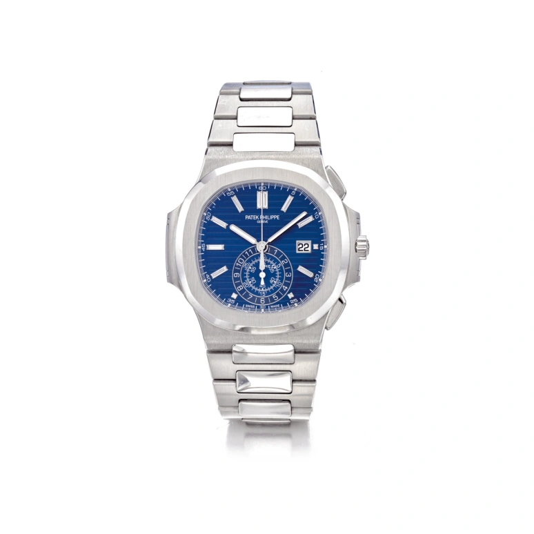 Patek Philippe,Nautilus 44mm,44mm,White Gold,Blue,Automatic,Chronograph,Day,Flyback,5976,5976/1G-001