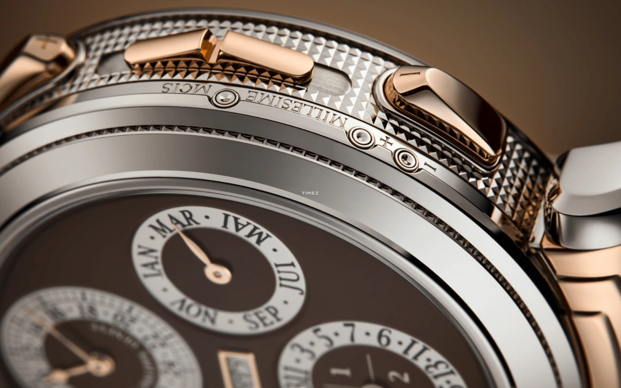 Patek Philippe,Grand Complications 47.70mm,47.70mm,White Gold,Rose Gold,Brown,Handwound,Moonphase,Perpetual Calendar,Leap Year,Annual Calendar,72hours,In-house Caliber,6300GR,6300GR-001