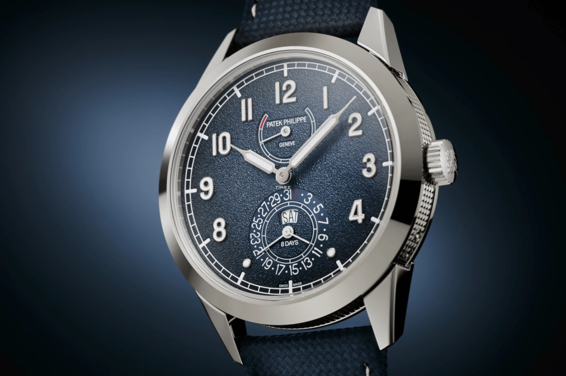 Patek Philippe,Calatrava 41mm,41mm,White Gold,Blue,Gradient,Handwound,Date,Day,Power Reserve Indicator,5328G,5328G-001