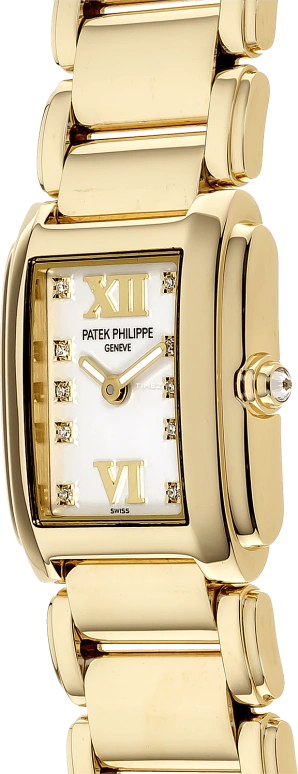 Patek Philippe,Twenty~4 26.30mm,26.30mm,Yellow Gold,White,Quartz,In-house Caliber,Sapphire,Crystal Glass,4907,4907/1J-001