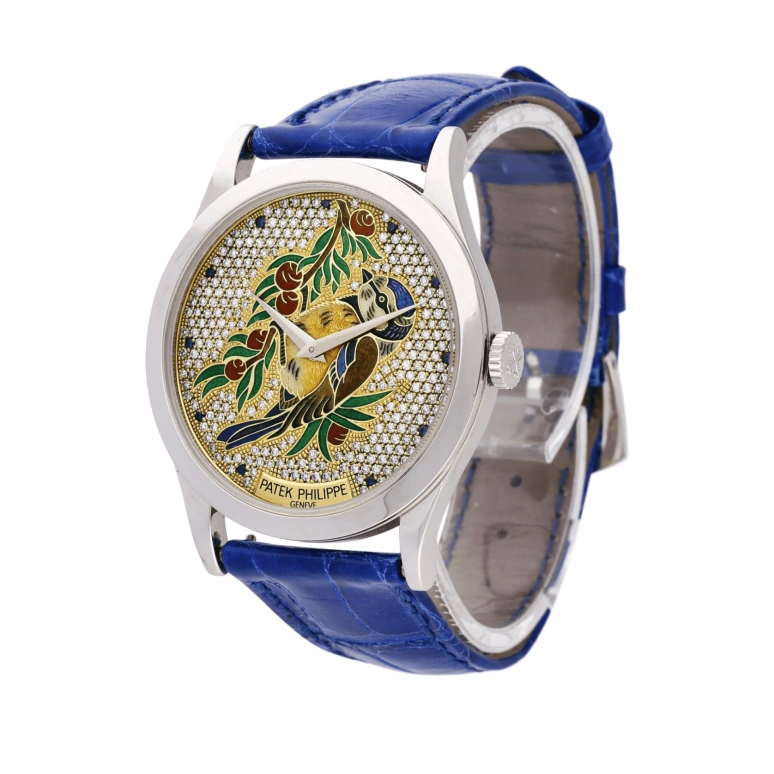 Patek Philippe,Calatrava 38mm,38mm,Platinum,Silver,Multi-Color,Automatic,48hours,In-house Caliber,5077 Blue tit