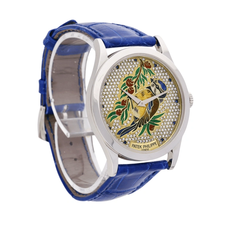 Patek Philippe,Calatrava 38mm,38mm,Platinum,Silver,Multi-Color,Automatic,48hours,In-house Caliber,5077 Blue tit