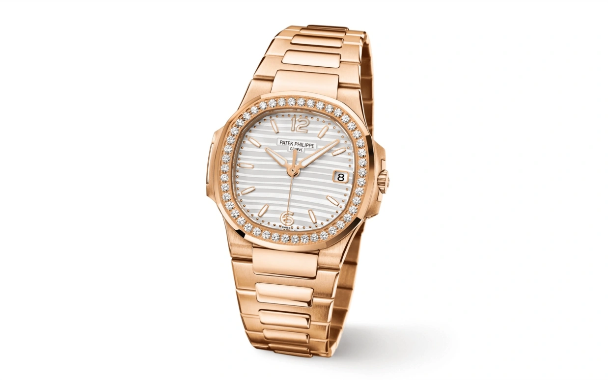 Patek Philippe,Nautilus 32mm,32mm,Rose Gold,White,Quartz,Day,In-house Caliber,7010,7010/1R-011