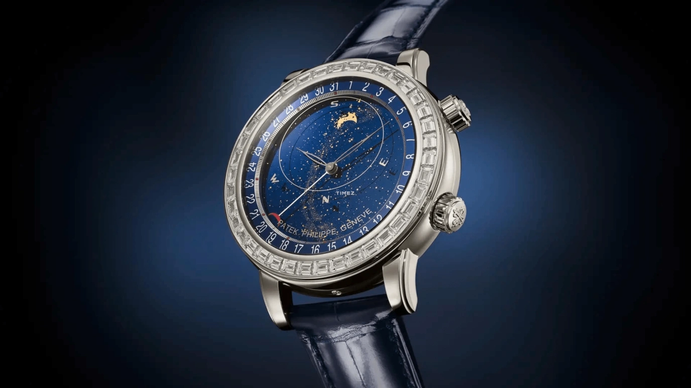 Patek Philippe,Grand Complications 44mm,44mm,Platinum,Blue,Automatic,Moonphase,Day,Sky Chart,6104P,6104P-010