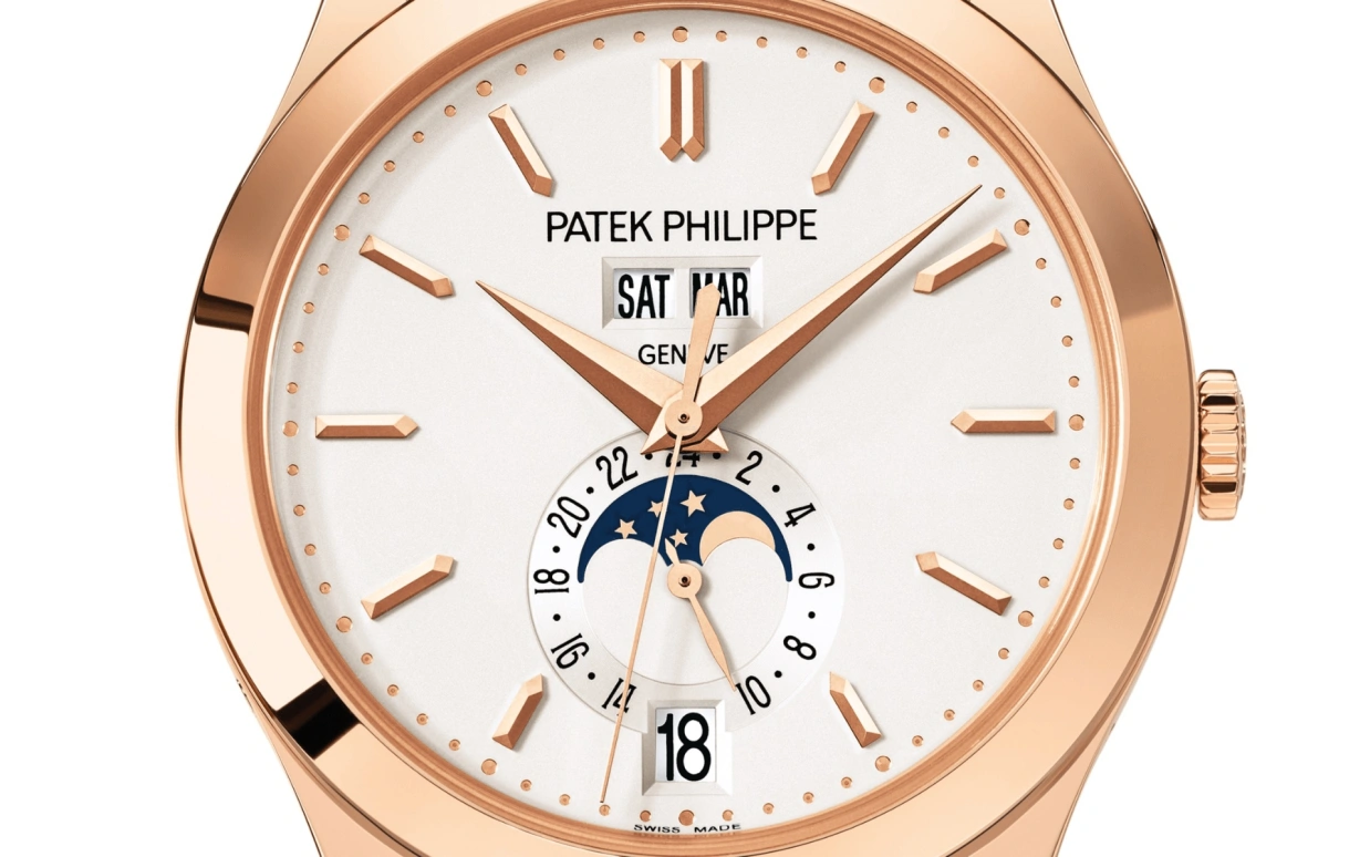 Patek Philippe,Complications 38.50mm,38.50mm,Rose Gold,Silver,Automatic,Moonphase,Annual Calendar,Month,Date,45hours,In-house Caliber,5396R,5396R-011