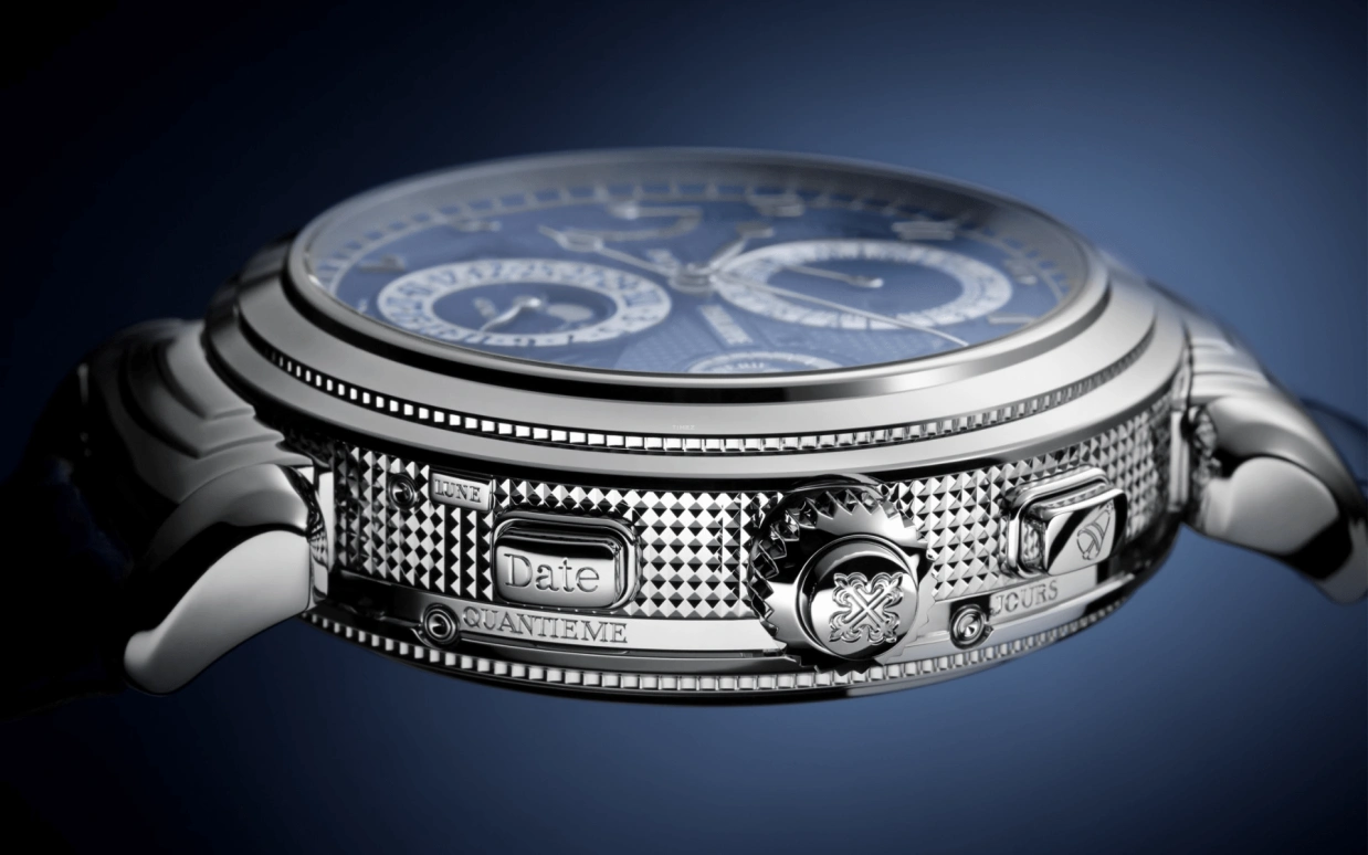 Patek Philippe,Grand Complications 47.40mm,47.40mm,White Gold,Blue,Handwound,Moonphase,Perpetual Calendar,Leap Year,Month,72hours,In-house Caliber,Mark Robert Michael Wahlberg,Mark Wahlberg,Marky Mark,6300G,6300G-010