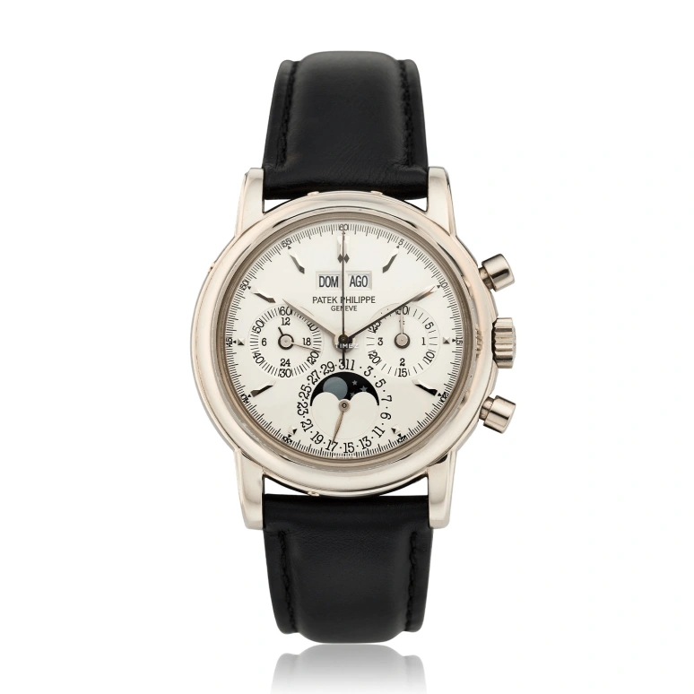 Patek Philippe,Grand Complications 36mm,36mm,White Gold,Silver,Handwound,Chronograph,Moonphase,Perpetual Calendar,Leap Year,60hours,In-house Caliber,3970EG,3970EG-022