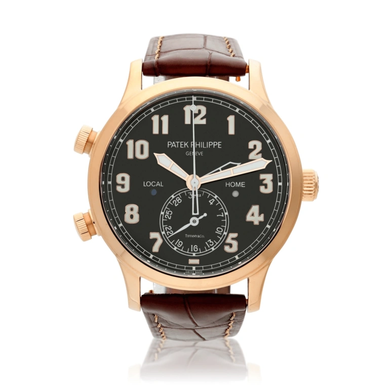 Patek Philippe,Calatrava 42mm,42mm,Rose Gold,Black,Automatic,Day,Dule Time,Day / Night Indication,5524R,5524R-001-TtiffanyCo