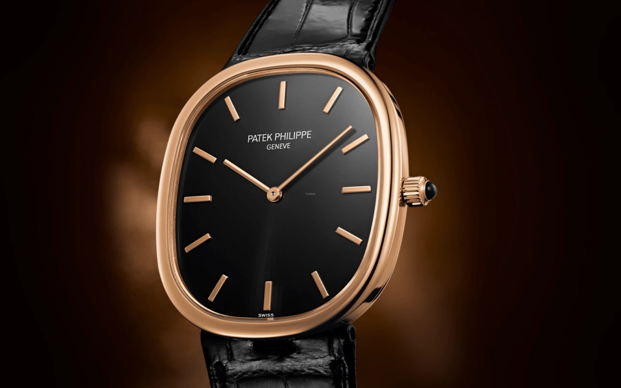 Patek Philippe,Golden Ellipse 34.50mm,34.50mm,Rose Gold,Black,Automatic,48hours,In-house Caliber,5738R,5738R-001