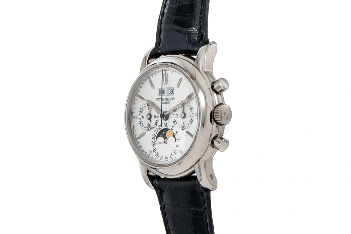 Patek Philippe,Grand Complications 36mm,36mm,White Gold,Silver,Handwound,Chronograph,Moonphase,Perpetual Calendar,Leap Year,60hours,In-house Caliber,3970EG,3970EG-023