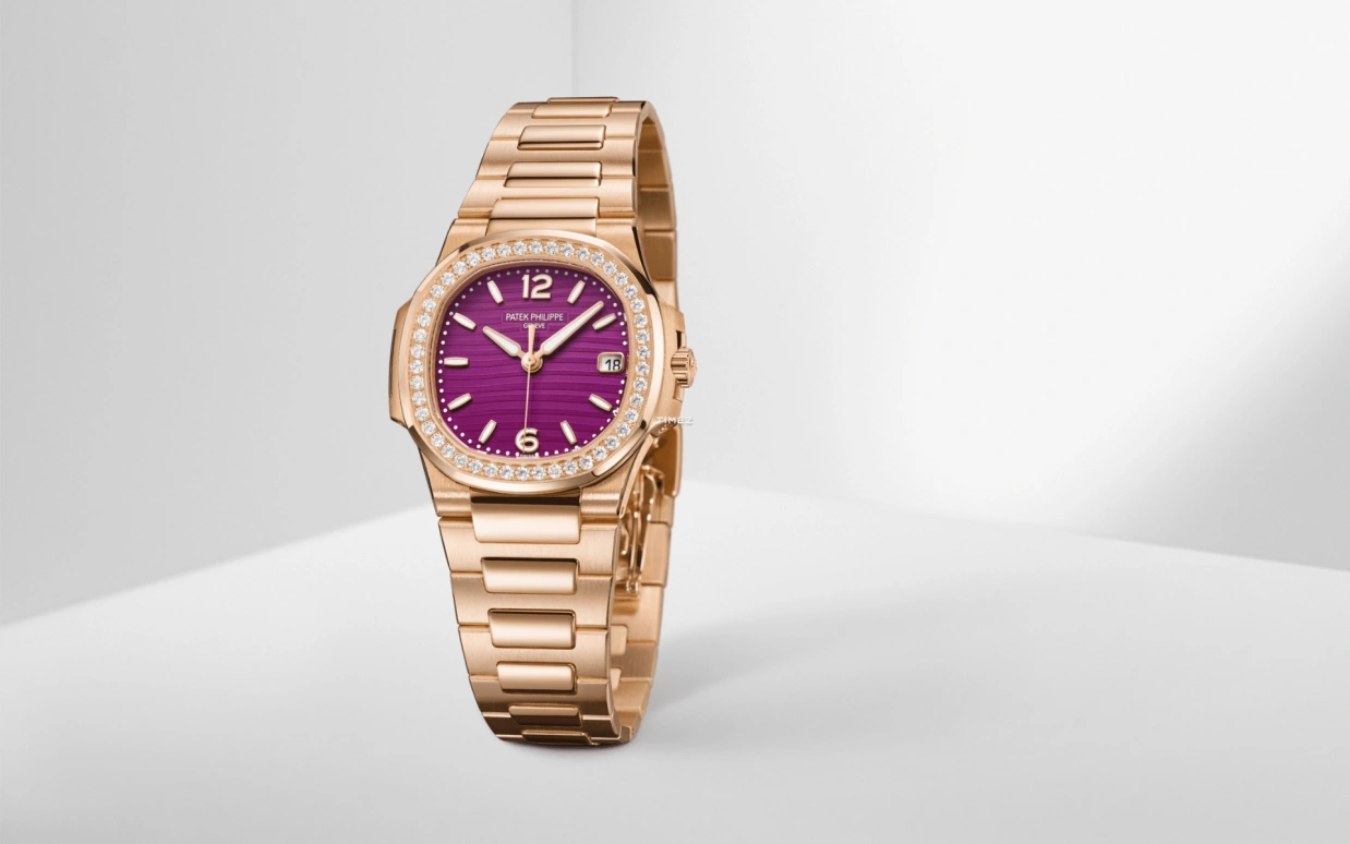 Patek Philippe,Nautilus 32mm,32mm,Rose Gold,Purple,Quartz,Day,In-house Caliber,7010,7010/1R-013