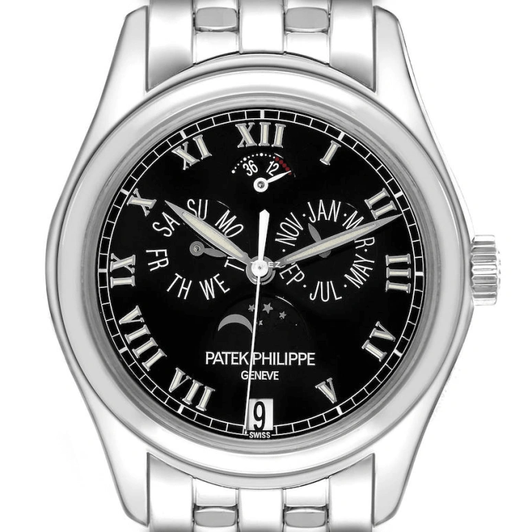 Patek Philippe,Complications 36.50mm,36.50mm,White Gold,Black,Automatic,Moonphase,Annual Calendar,Month,Date,In-house Caliber,Sapphire,Crystal Glass,5036,5036/1G-013
