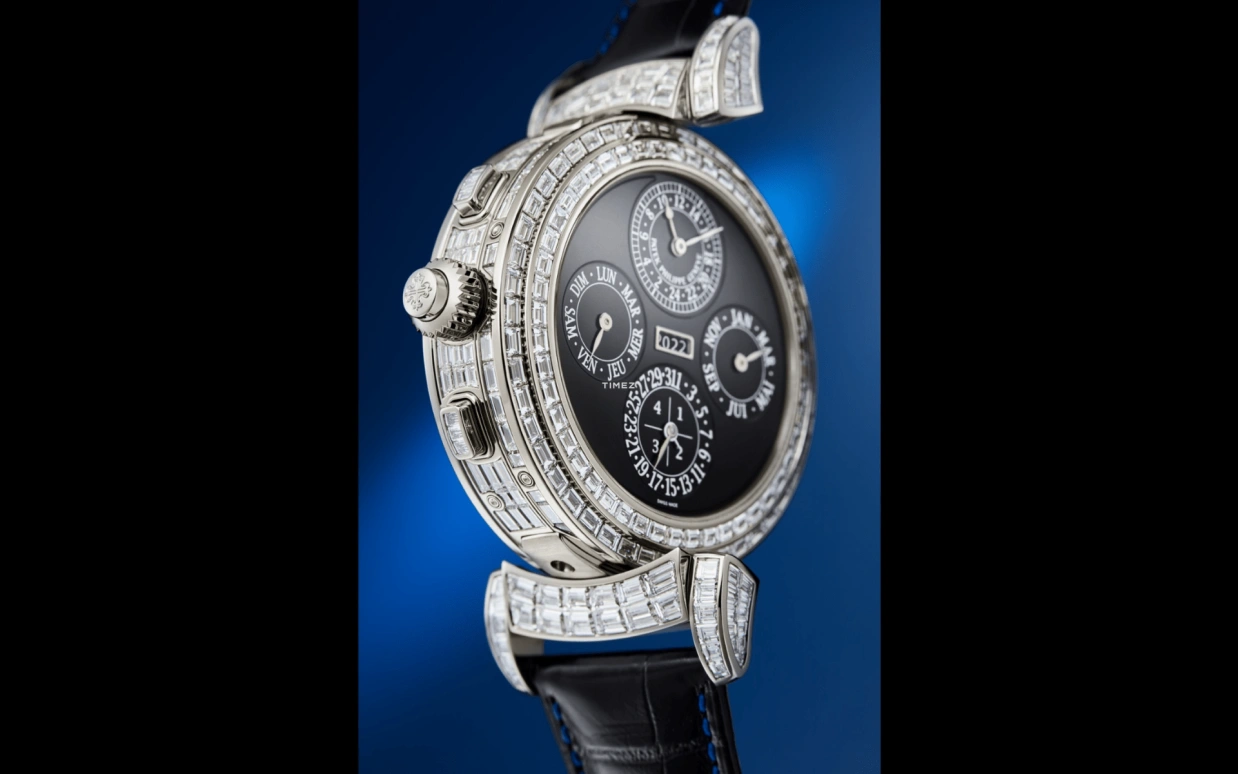 Patek Philippe,Grand Complications 49.40mm,49.40mm,White Gold,Black,Handwound,Moonphase,Perpetual Calendar,Leap Year,Month,72hours,In-house Caliber,6300,6300/401G-001