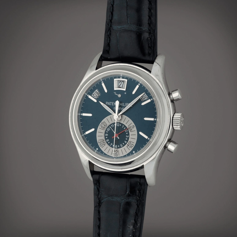 Patek Philippe,Complications 40.50mm,40.50mm,Platinum,Blue,Automatic,Chronograph,Annual Calendar,Month,Date,45～55hours,In-house Caliber,5960P,5960P-015