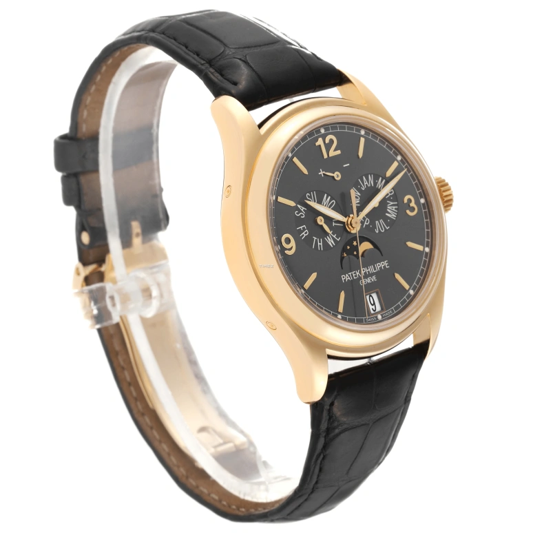 Patek Philippe,Complications 39mm,39mm,Yellow Gold,Grey,Automatic,Moonphase,Annual Calendar,Month,Date,45hours,In-house Caliber,5146J,5146J-010
