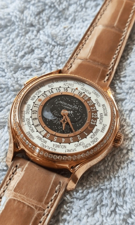 Patek Philippe,Limited Editions 38mm,38mm,Rose Gold,White,Automatic,Moonphase,World Time,7175R,7175R-001