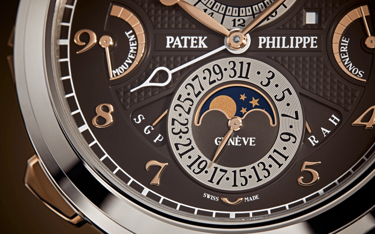 Patek Philippe,Grand Complications 47.70mm,47.70mm,White Gold,Rose Gold,Brown,Handwound,Moonphase,Perpetual Calendar,Leap Year,Annual Calendar,72hours,In-house Caliber,6300GR,6300GR-001