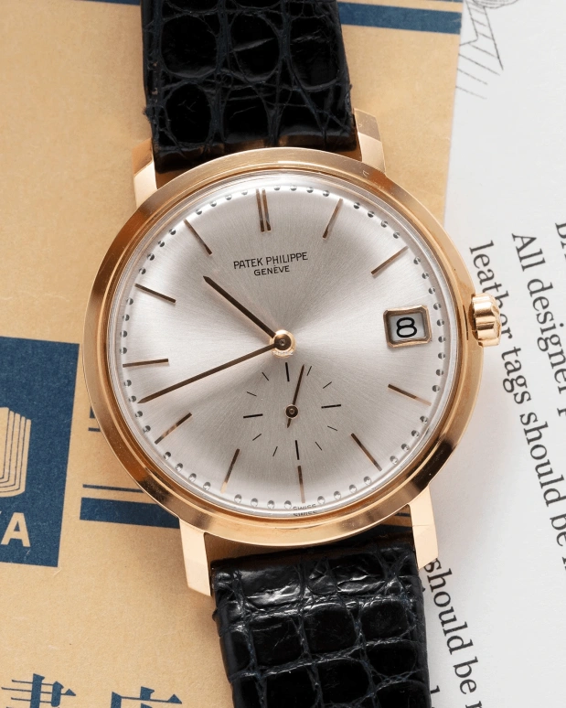 Patek Philippe,Calatrava 35mm,35mm,Rose Gold,Silver,Automatic,Day,38hours,3445R