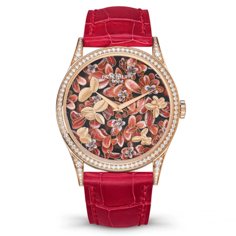 Patek Philippe,Calatrava 38mm,38mm,Rose Gold,Multi-Color,Red,Black,Automatic,48hours,In-house Caliber,5077,5077/100R-023