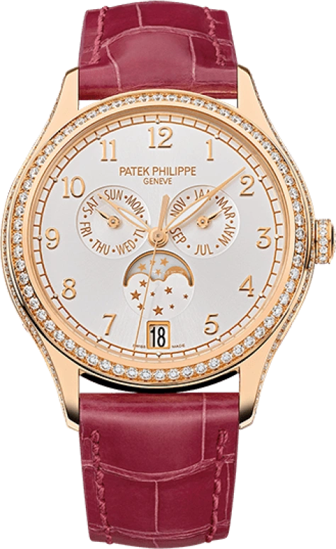 Patek Philippe,Complications 38mm,38mm,Rose Gold,Silver,Automatic,Moonphase,Annual Calendar,Month,Date,45hours,In-house Caliber,4947R,4947R-001