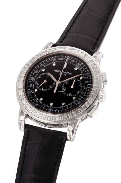 Patek Philippe,Complications 42mm,42mm,White Gold,Black,Handwound,Chronograph,60hours,5071G,5071G-001
