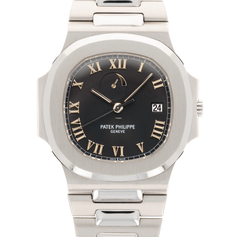 Patek Philippe,Nautilus 40mm,40mm,Stainless Steel,Black,Automatic,Day,Power Reserve Indicator,3710,3710/1A-001