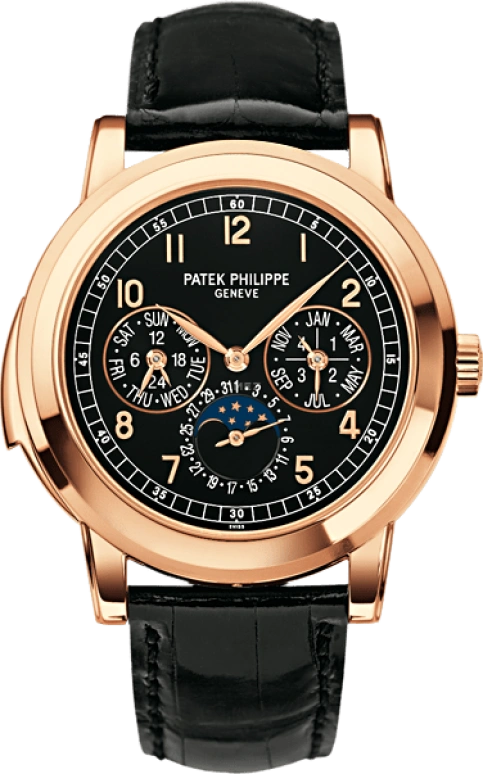 Patek Philippe,Grand Complications 42mm,42mm,Rose Gold,Black,Automatic,Moonphase,Perpetual Calendar,Leap Year,Month,48hours,In-house Caliber,5074R,5074R-001