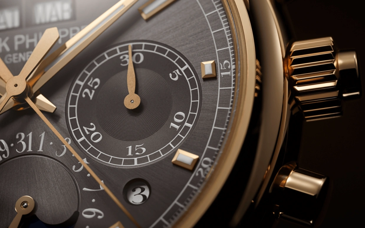 Patek Philippe,Grand Complications 40.20mm,40.20mm,Rose Gold,Grey,Handwound,Chronograph,Moonphase,Perpetual Calendar,Leap Year,65hours,In-house Caliber,5204R,5204R-011