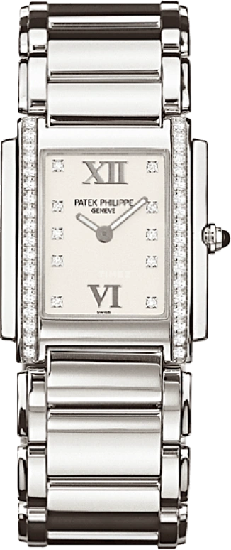Patek Philippe,Twenty~4 25x30mm,25x30mm,Stainless Steel,White,Quartz,In-house Caliber,Sapphire,4910,4910/10A-011