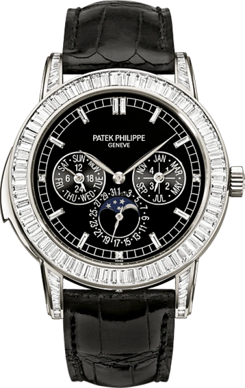 Patek Philippe,Grand Complications 42mm,42mm,Platinum,Black,Automatic,Moonphase,Perpetual Calendar,Leap Year,Month,48hours,In-house Caliber,5073P,5073P-001
