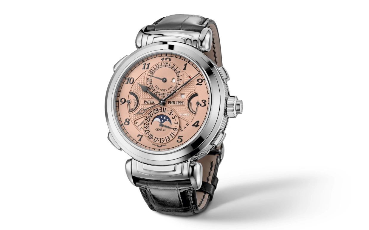 Patek Philippe,Grand Complications 47.40mm,47.40mm,Stainless Steel,Pink,Handwound,Moonphase,Perpetual Calendar,Leap Year,Month,72hours,In-house Caliber,6300A,6300A-010