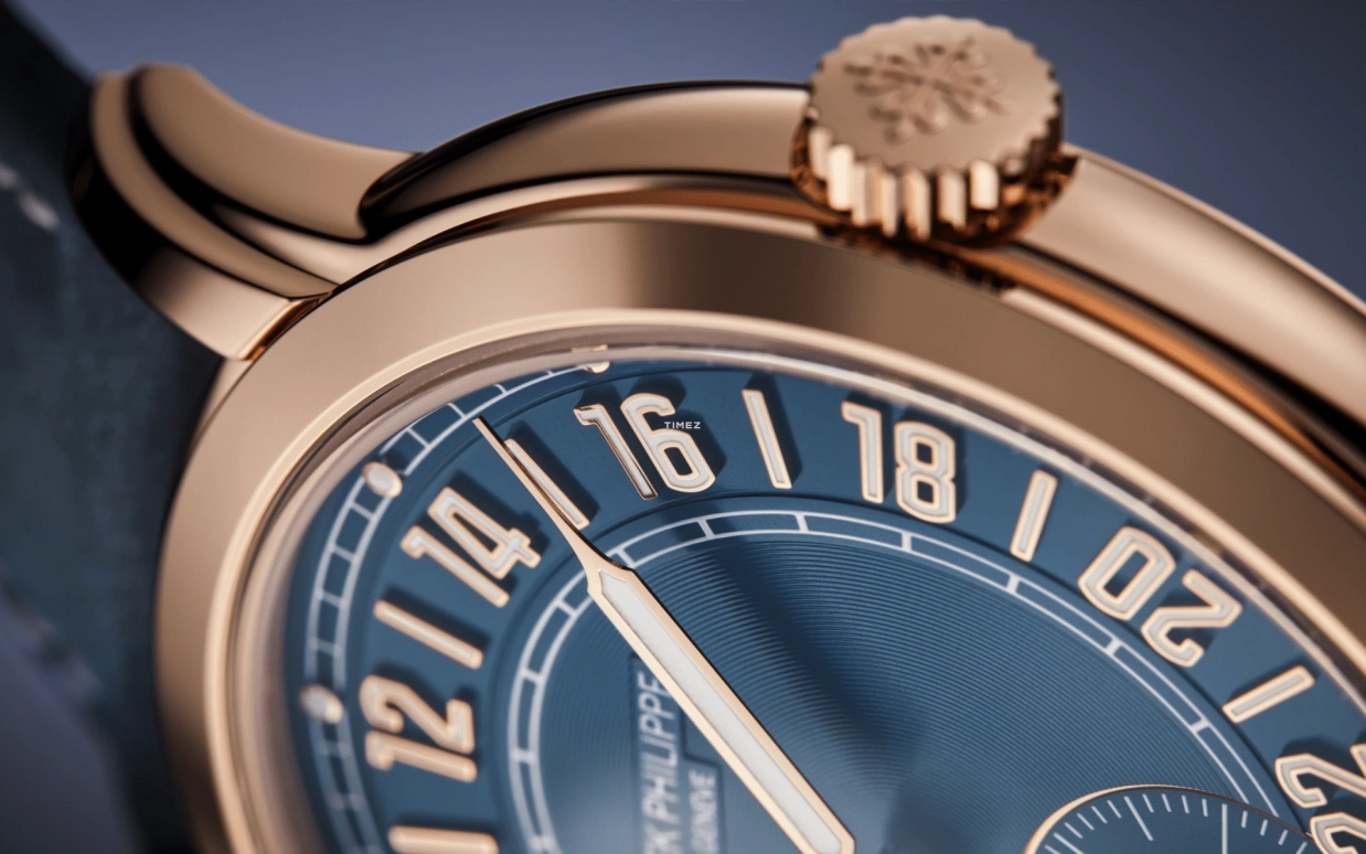 Patek Philippe,Complications 42mm,42mm,Rose Gold,Blue,Automatic,Dule Time,48hours,5224R,5224R-001