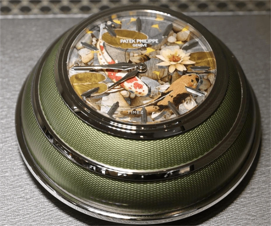 Patek Philippe,Dome Clocks ,Brown,Multi-Color,Round,Silver,Green,Enamel,25027M,25027M-001