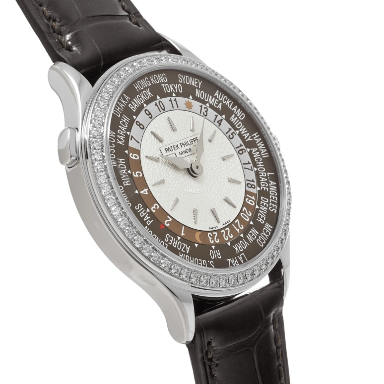 Patek Philippe,Complications 36mm,36mm,White Gold,White,Brown,Automatic,World Time,Day / Night Indication,7130G,7130G-001