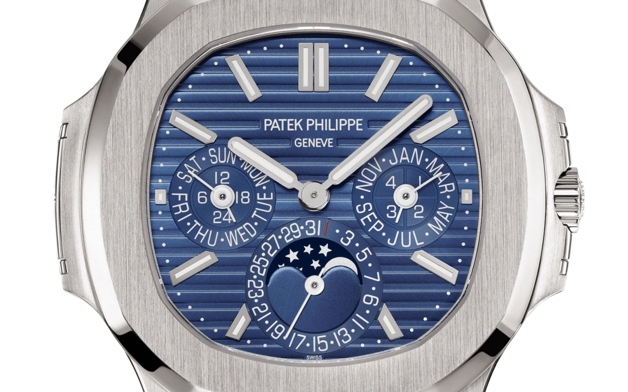 Patek Philippe,Nautilus 40mm,40mm,White Gold,Blue,Automatic,Moonphase,Perpetual Calendar,Leap Year,Month,48hours,In-house Caliber,Daniel Ricciardo,Lionel Messi,Leo Messi,5740,5740/1G-001