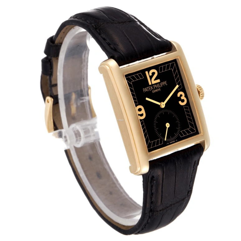 Patek Philippe,Gondolo 35x27mm,35x27mm,Yellow Gold,Black,Handwound,44hours,In-house Caliber,5014J,5014J-001