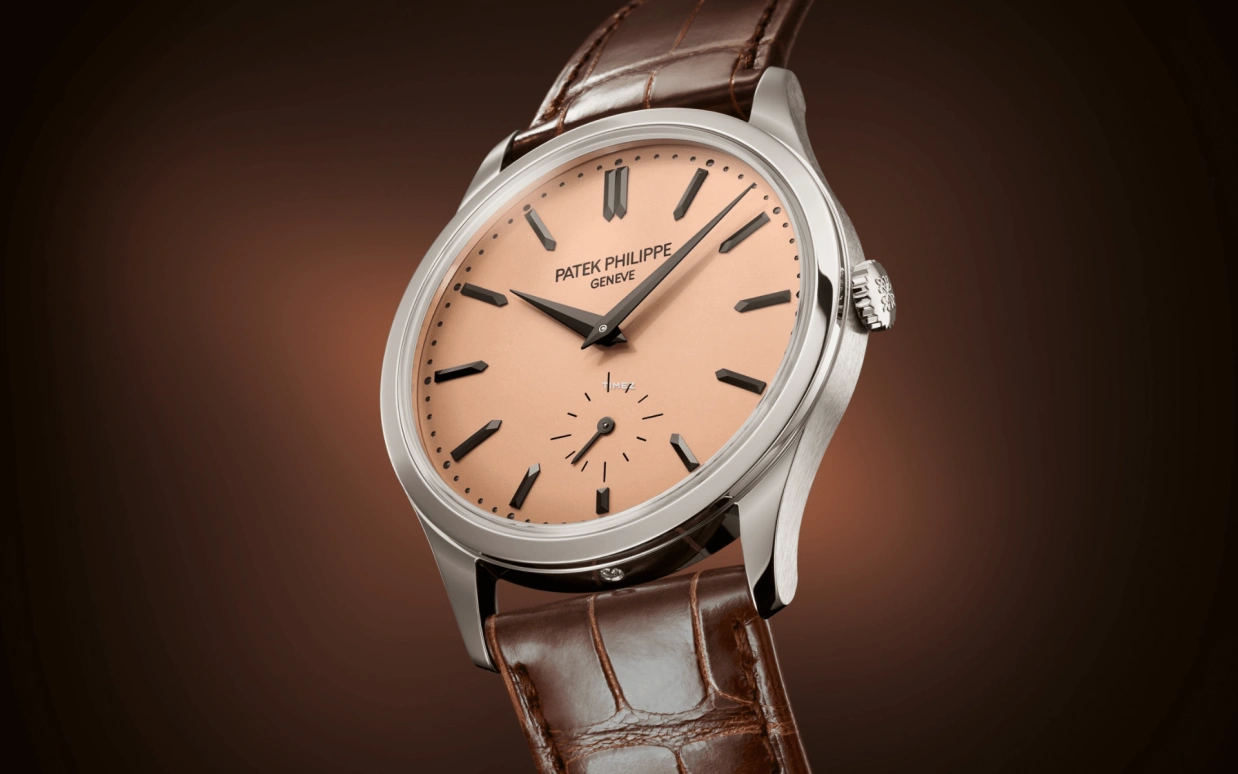Patek Philippe,Calatrava 38mm,38mm,Platinum,Salmon,Handwound,65hours,In-house Caliber,6196P,6196P-001
