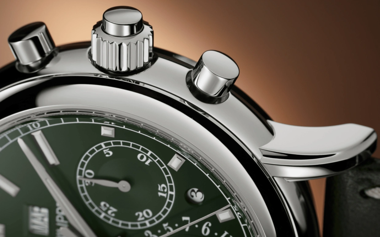 Patek Philippe,Grand Complications 40mm,40mm,White Gold,Olive Green,Handwound,Chronograph,Moonphase,Perpetual Calendar,Leap Year,65hours,In-house Caliber,5204G,5204G-001
