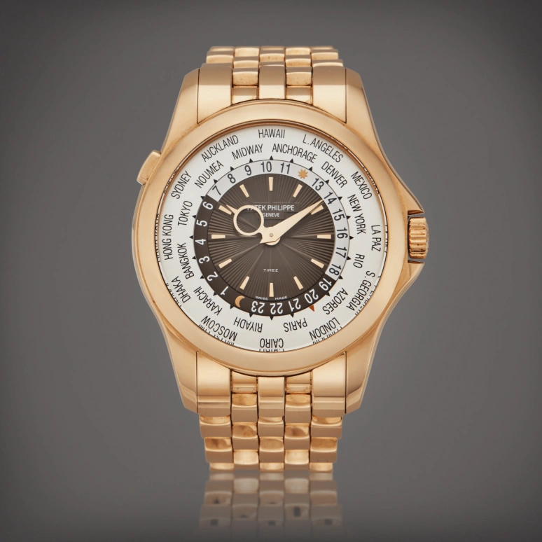 Patek Philippe,Complications 39.50mm,39.50mm,Rose Gold,Silver White,Brown,Automatic,World Time,Day / Night Indication,5130,5130/1R-001