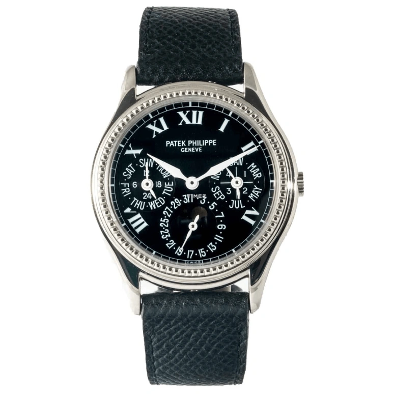 Patek Philippe,Grand Complications 36mm,36mm,White Gold,Black,Automatic,Moonphase,Perpetual Calendar,Leap Year,Month,48hours,In-house Caliber,5038G,5038G-001